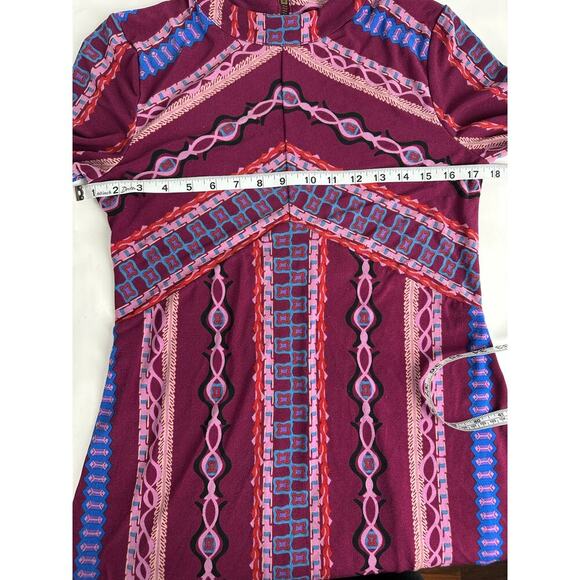 Free People Size M Purple Stella Retro Mini Dress Long Sleeves Festival Mod - Picture 13 of 16